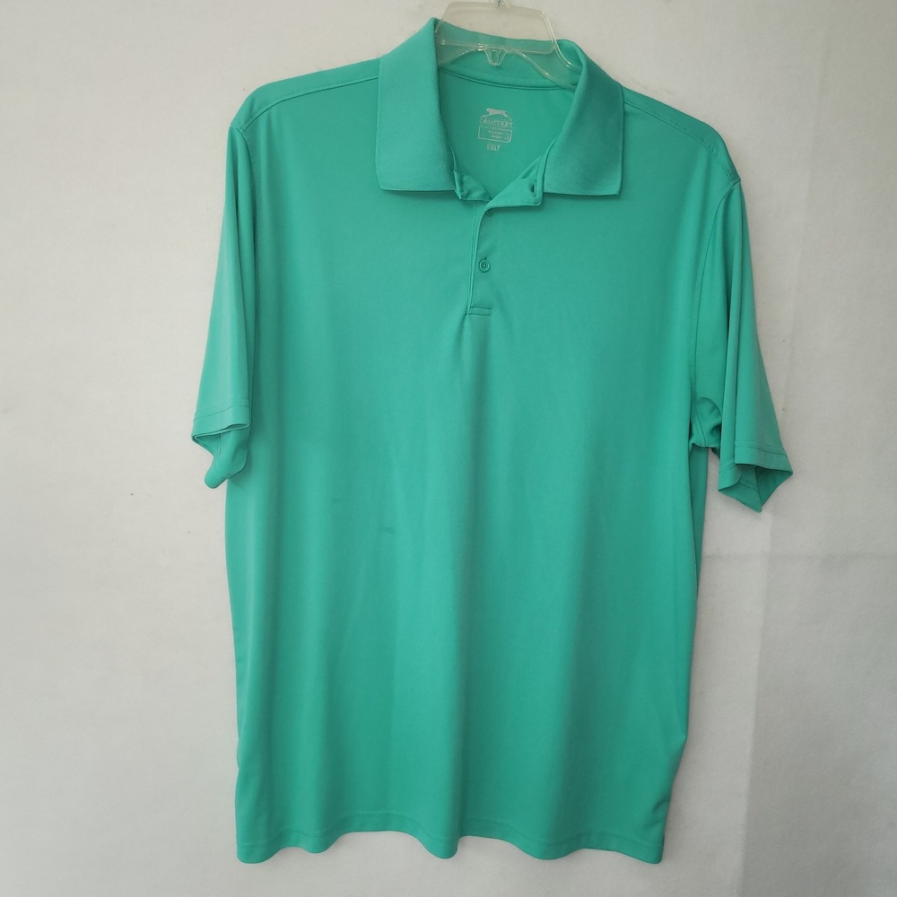 Slazenger Golf Shirt Men's Active Athletic Polo Short Sleeve Dark Mint Green 2XL